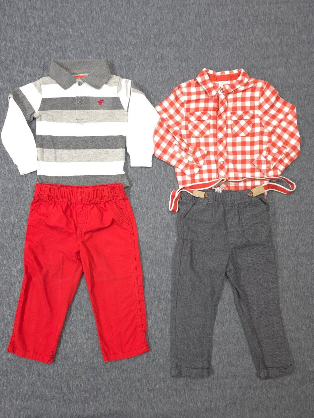 Baby Boys 24M Clothing Lot Cat & Jack Wrangler Carter's Suspenders 4pc